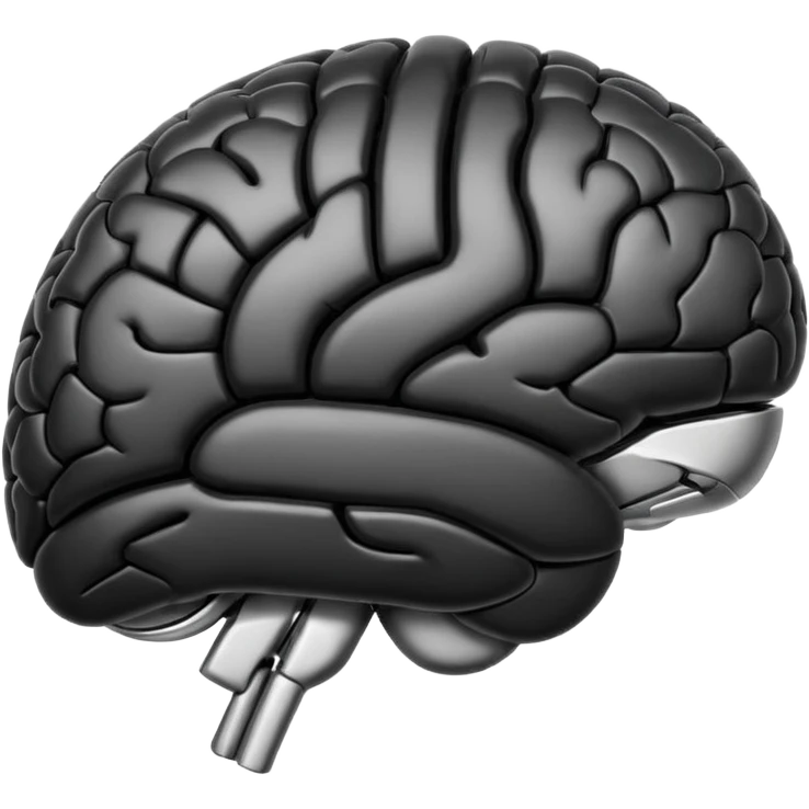   Create an emoji in which it is representing AI brain in black color professional and luxury brand type emoji