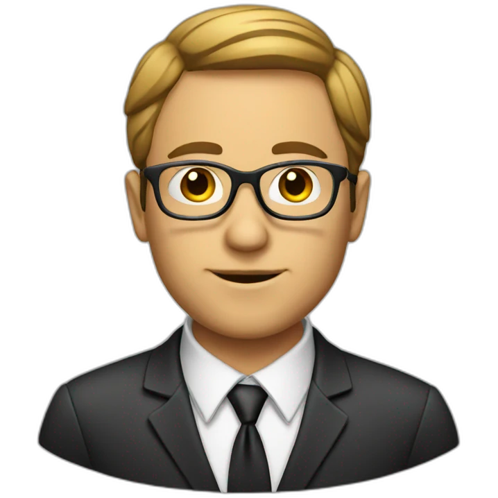 lawyer with glasses and documents emoji