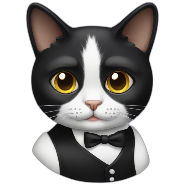 tuxedo cat with an eye patch emoji