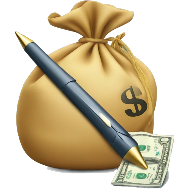 make a pen that has a dollar sign but that is an actual arrow pointing at a money bag (copywriting) emoji