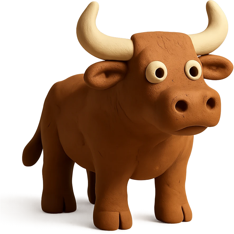 claymation style steer bull emoji