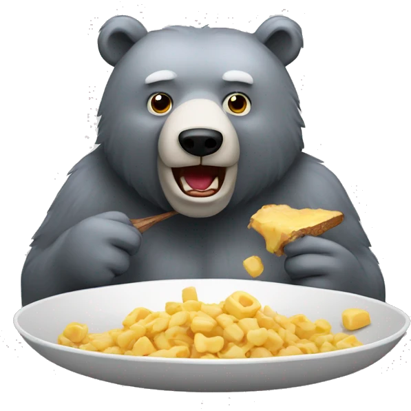 realistic-grey-bear-eating  emoji