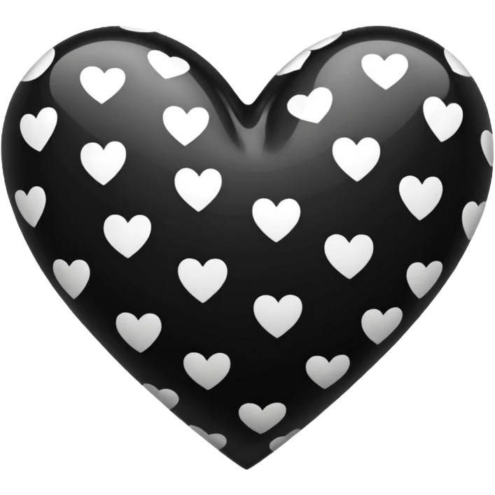 white and black polka dot heart  emoji
