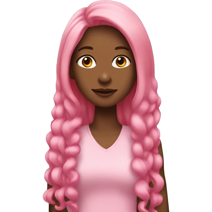 Women with long pink hair  emoji