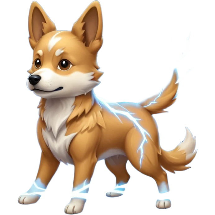 dog with lightning waves emoji