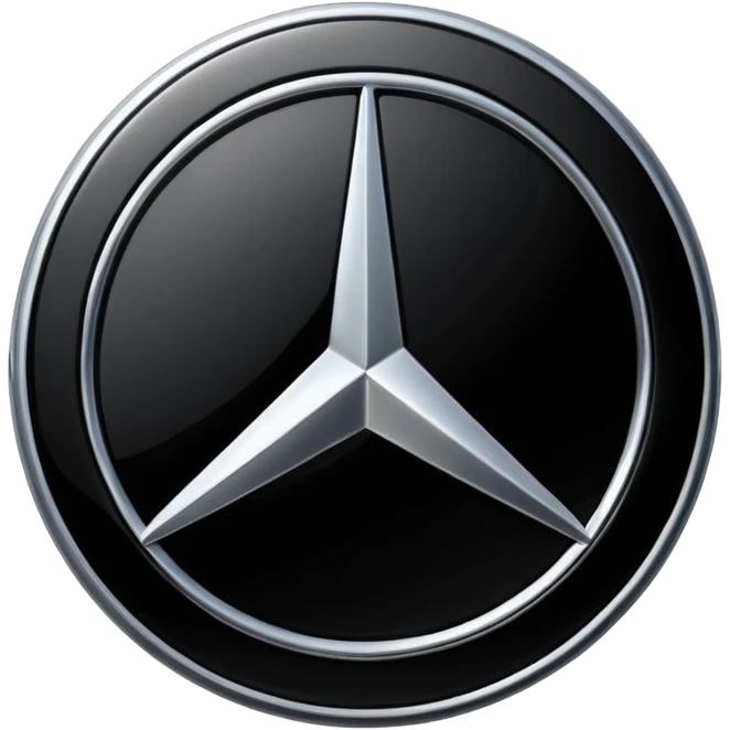 Make a mercedez logo i can copy and paste as a word all black emoji