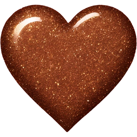 One Brown glitter heart emoji