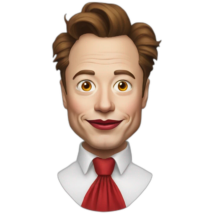 Elon Musk wearing clown makeup emoji