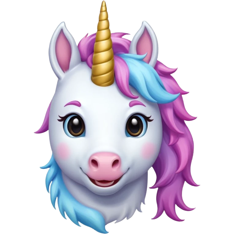 Unicorn complity and happy emoji
