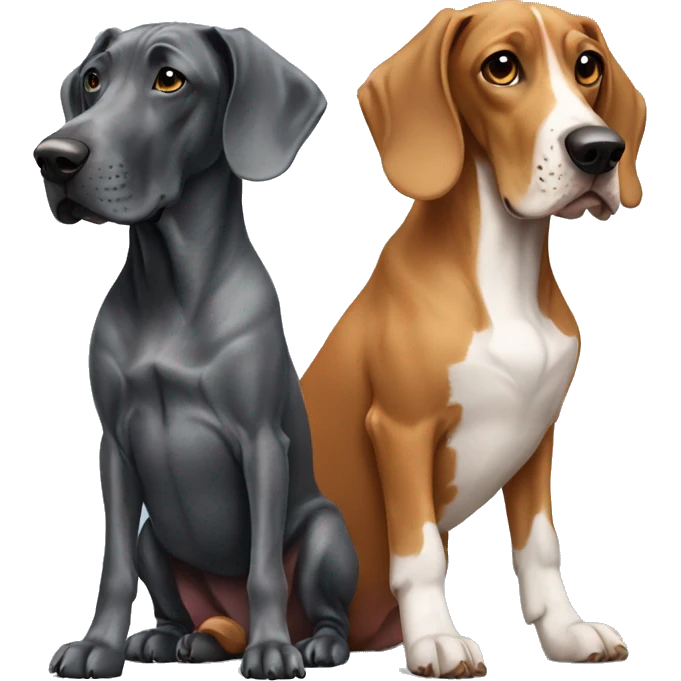 Great Dane and dachshund  emoji