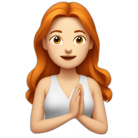 Une Femme rousse qui fait de la méditation emoji
