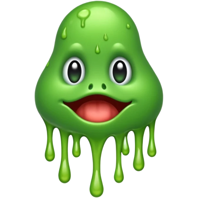 green dripping non face emoji