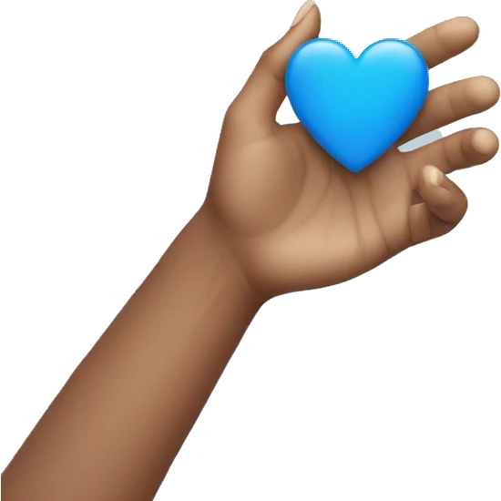 Blue heart give from hand emoji