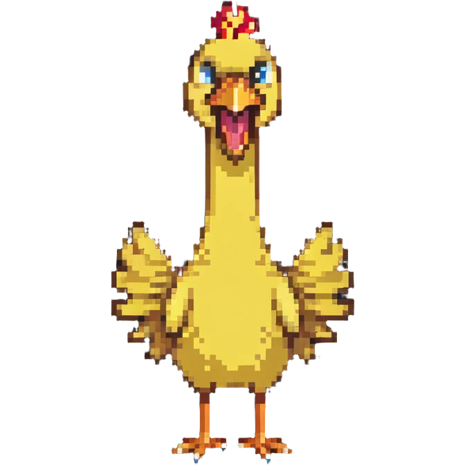 shouting long neck yellow chicken emoji