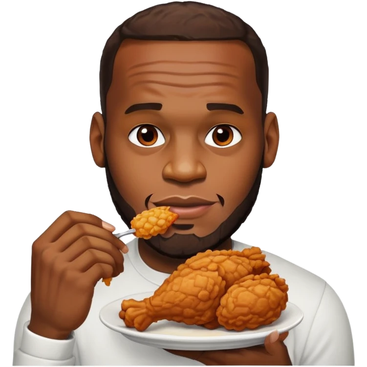 LeBron James eating fried chicken emoji