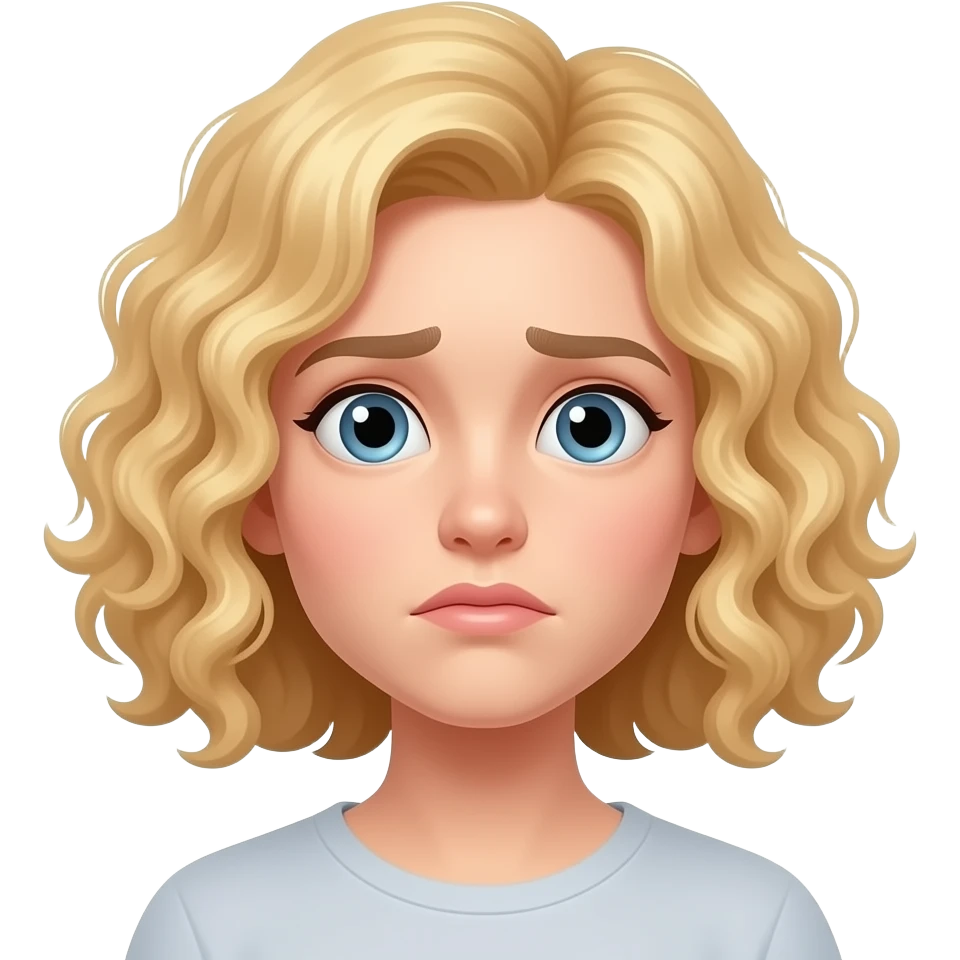blonde curly bob confused emoji