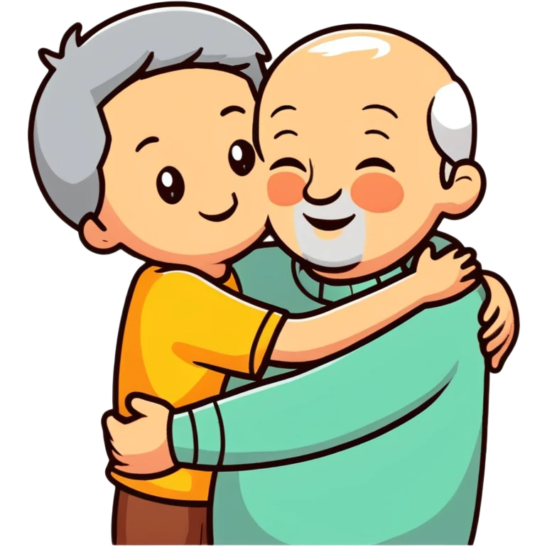 loving grandparent hugging a grandchild emoji