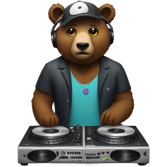 Bear as a DJ emoji
