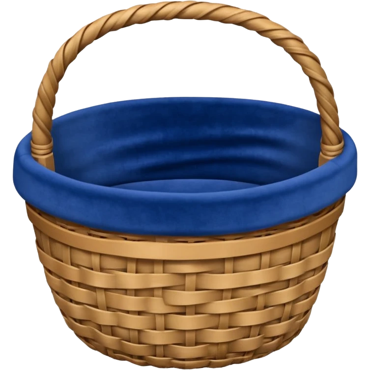 Basket with blue velvet fabric emoji