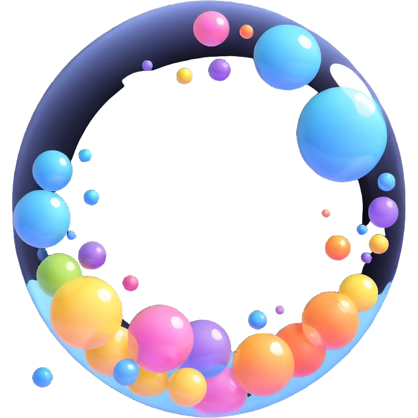 large soap bubble surrounded by tiny bubbles emoji