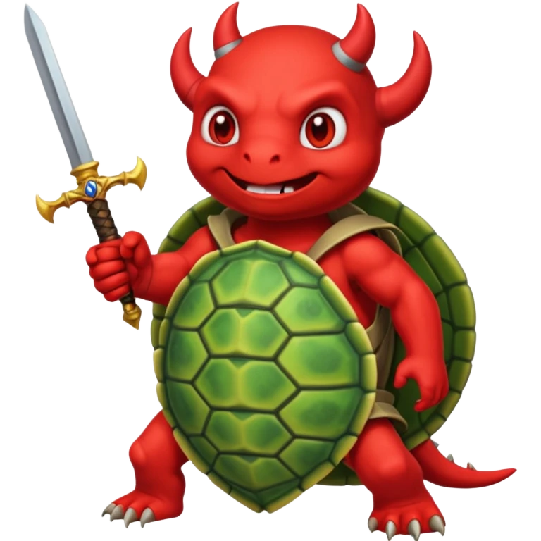 A devil in a turtle carapace add devil sword emoji