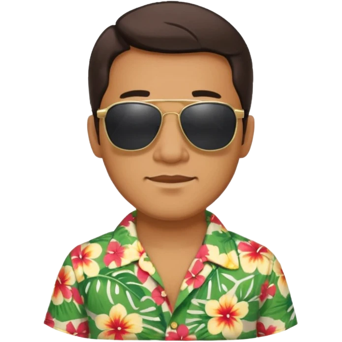 Retro 70s man  in hawaii t-shirt emoji