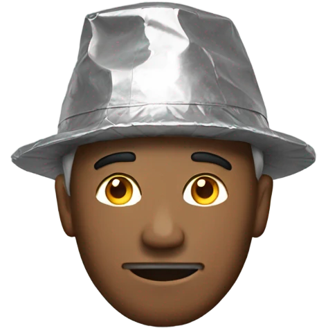 Man wearing tinfoil hat emoji