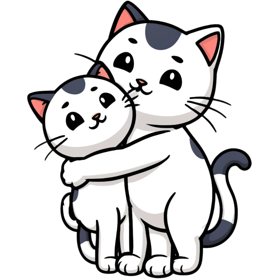 two emo cats in love emoji