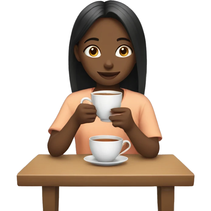 girl drinking tea emoji