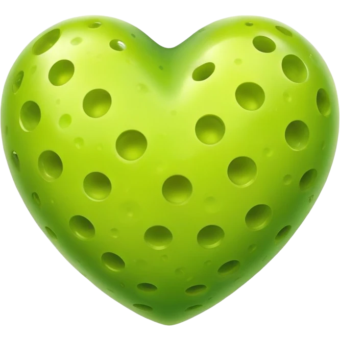 lime green heart with pickleball texture emoji