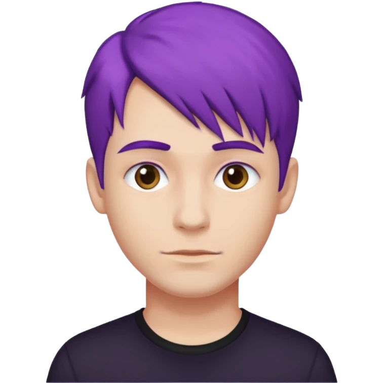 man with purple hair and black shirt emoji