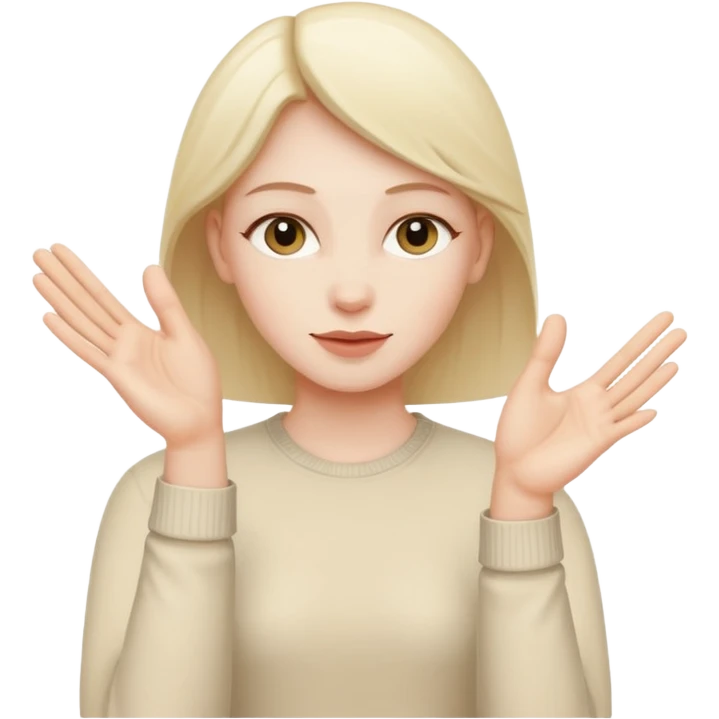 Pale Beige Gesture in the deaf-mute language of love emoji