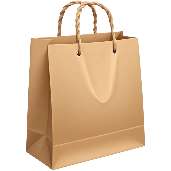 A shopping bag with twisted handles and slight crinkles emoji