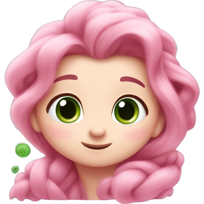 cute hamilion from Rapunzel, color: pink + green emoji