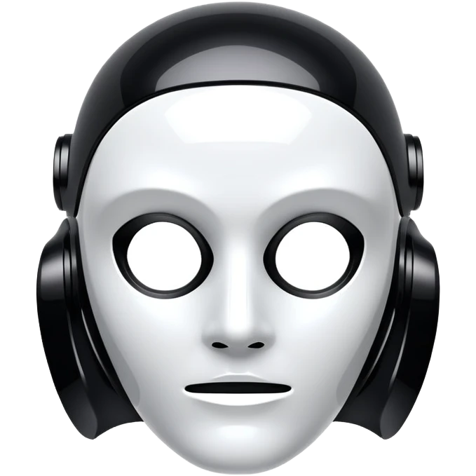 futuristic black AI mask emoji