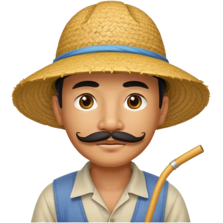rice farmer with a chinese mustache emoji
