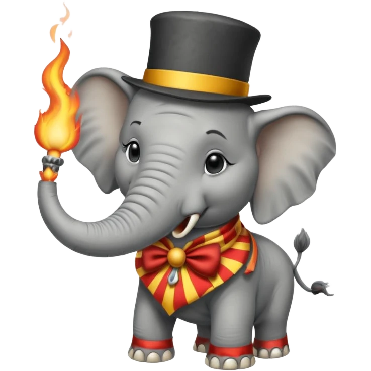 elephant  vintage-circus-performer-spitting-fire emoji