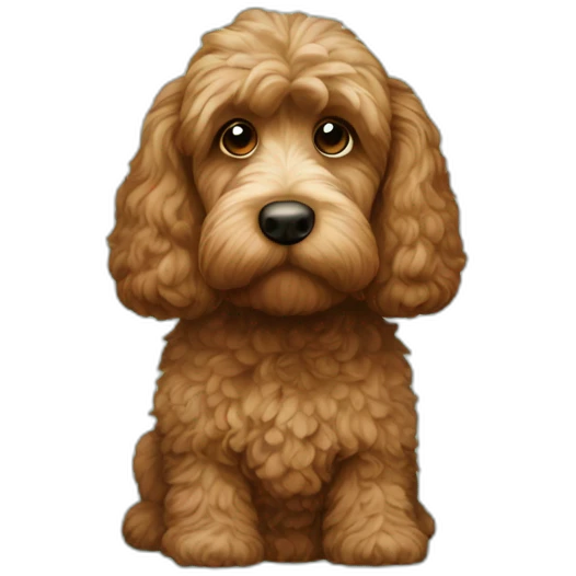 Brown Cockapoo doing maths emoji