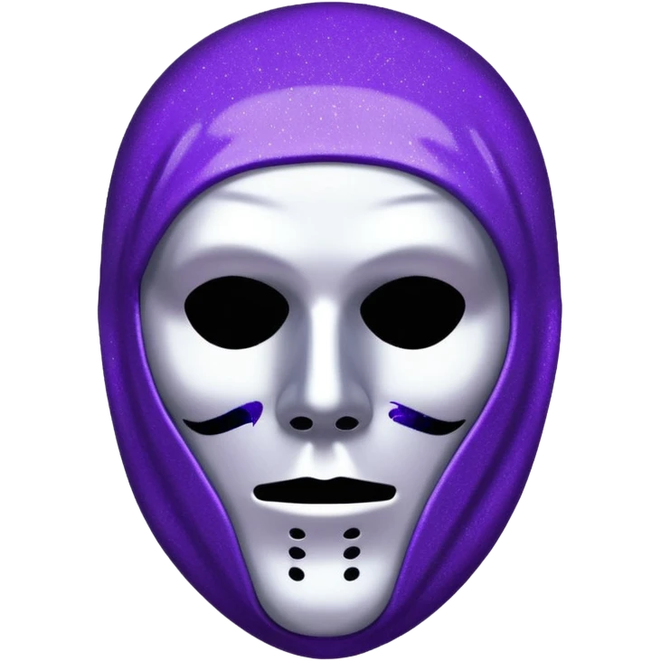 Glitter Purple and Cian police with ghostface mask emoji