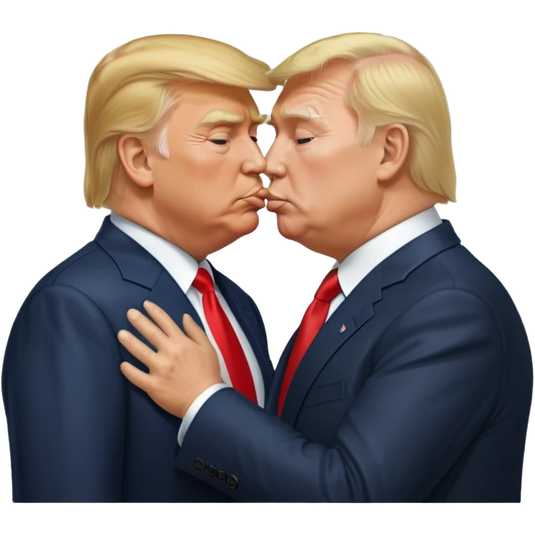 Donald Trump kissing Vladimir Putins butt emoji