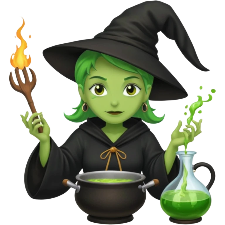 green witch cooking potion emoji