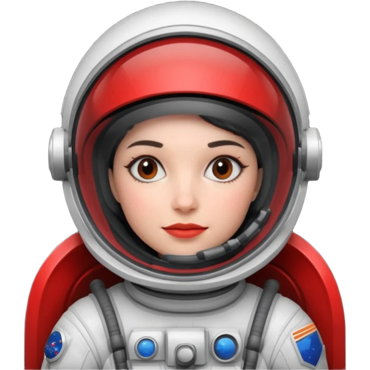 woman,  astronaut, red and black design emoji