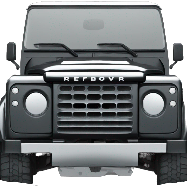black Land Rover defender front view emoji