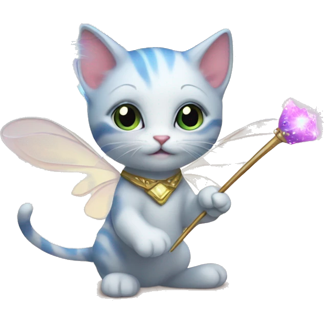 Kitten fairy with a wand emoji