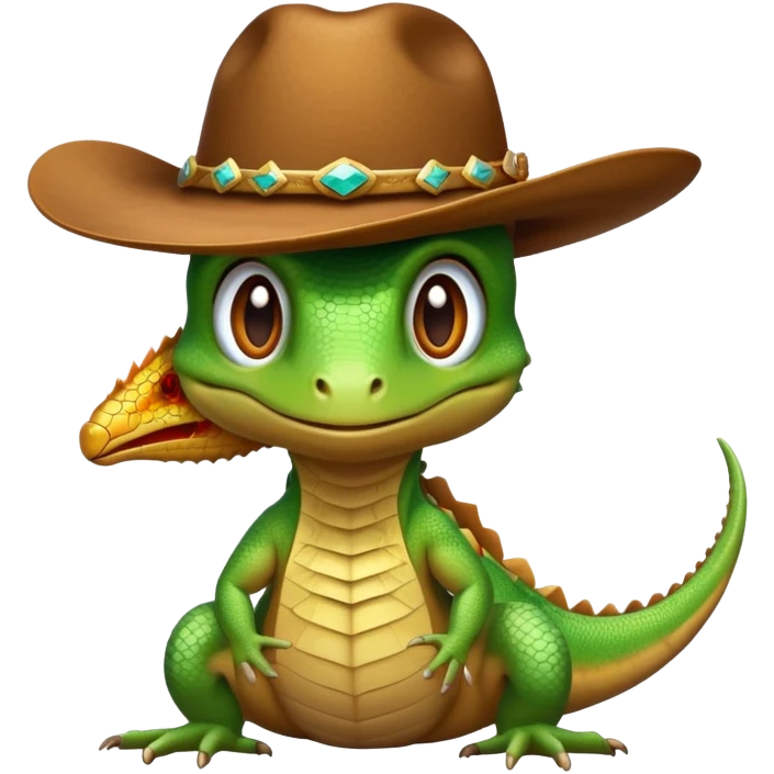 Lizard with a  cowboy hat emoji