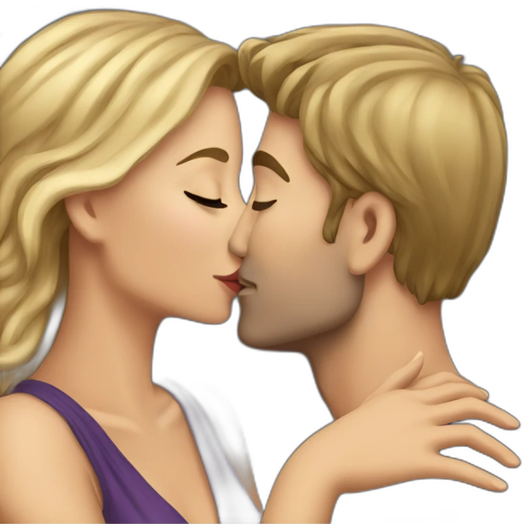 beautiful women kissing man emoji