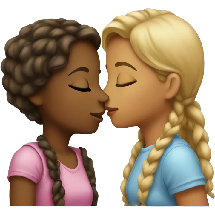 Two girls kissing emoji