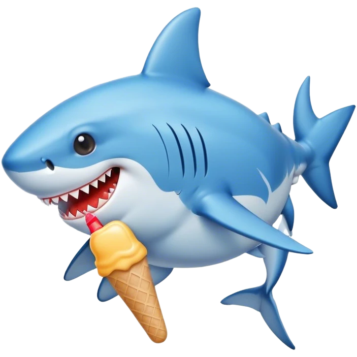 Shark with a popsicle  emoji
