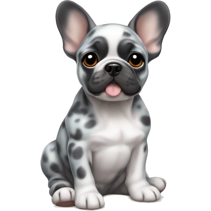 Puppy french bulldog color fawn-blue merle emoji