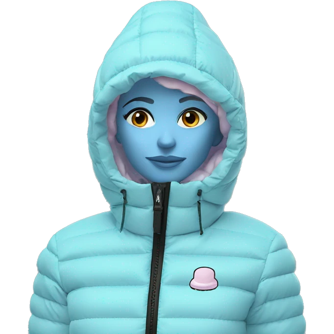 Women's padded jacket pastel blue emoji